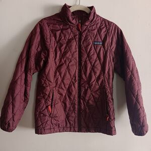 Patagonia Girls' Nano Puff Jacket Lightweight Packable Winter Outdoor Burgundy